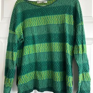 Green and Yellow Patterned Sweater